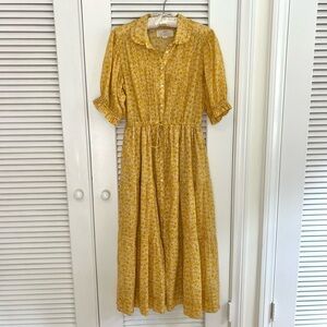 Trovata Birds of Paradise Yellow Floral Dress Small